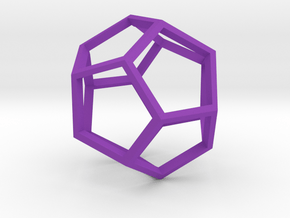 Pentagon Pendant in Purple Processed Versatile Plastic