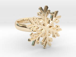 Snowflake Ring 1 d=17mm h35d17 in 14K Yellow Gold