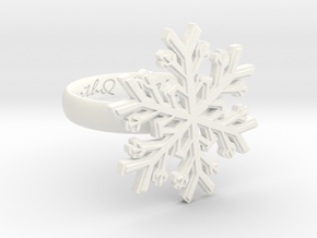 Snowflake Ring 1 d=17mm h35d17 in White Processed Versatile Plastic