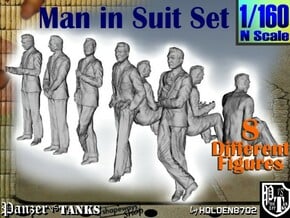 1-160 Man In Suit SET in Tan Fine Detail Plastic