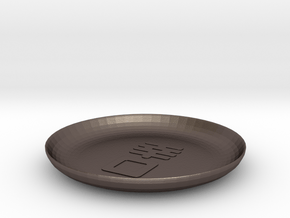4.5 inch Happy Mouth Saucer in Polished Bronzed Silver Steel