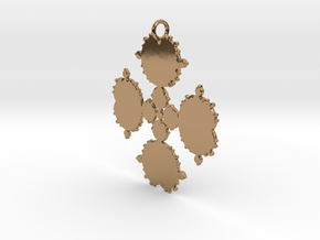 Mandelbrot Flake Pendant in Polished Brass