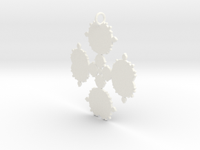 Mandelbrot Flake Pendant in White Processed Versatile Plastic