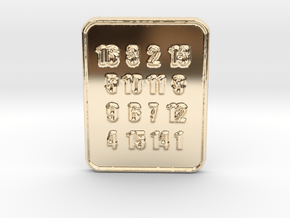 The Oracle's Seer Square Pendant for Lottery in 14k Gold Plated Brass