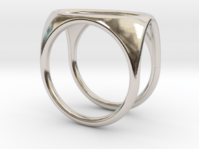 Square Ring model C - size 10 in Platinum