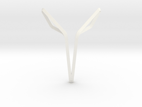 Space Elephant Pendant. Elegant Elephant in White Processed Versatile Plastic