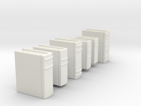 Books for 1/2 inch scale (1:24) settings. in White Natural Versatile Plastic