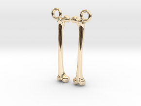 Bone Earrings in 14K Yellow Gold