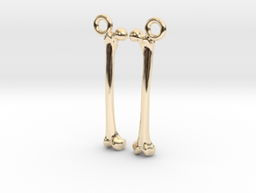 Bone Earrings in 14k Gold Plated Brass