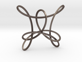 Clover Knot Pendant in Polished Bronzed Silver Steel