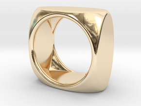Square Ring model D - size 10 in 14K Yellow Gold