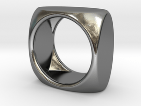 Square Ring model D - size 10 in Polished Silver