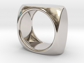 Square Ring model D - size 10 in Platinum