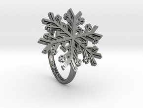 Snowflake Ring 1 d=17mm h21d17 in Fine Detail Polished Silver