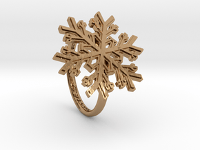 Snowflake Ring 1 d=17mm h21d17 in Polished Brass
