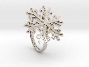 Snowflake Ring 1 d=17mm h21d17 in Rhodium Plated Brass