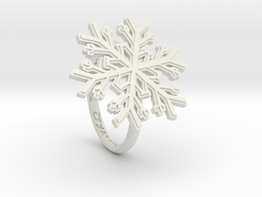 Snowflake Ring 1 d=17mm h21d17 in White Natural Versatile Plastic