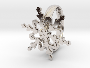 Snowflake Ring 2 d=18mm h35d18 in Platinum