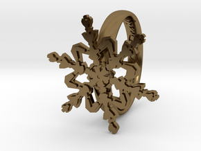 Snowflake Ring 2 d=18mm h35d18 in Polished Bronze