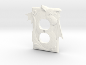 Dragon Outlet Cover in White Processed Versatile Plastic