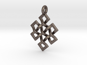 Eternal Knot in Polished Bronzed Silver Steel