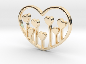 Heart's Garden Pendant - Amour Collection in 14K Yellow Gold