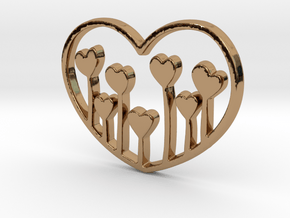 Heart's Garden Pendant - Amour Collection in Polished Brass