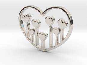 Heart's Garden Pendant - Amour Collection in Rhodium Plated Brass