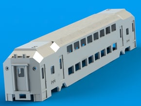 NJ Transit MultiLevel Coach N Scale in White Natural Versatile Plastic