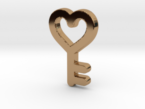 Heart Key Pendant - Amour Collection in Polished Brass