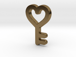 Heart Key Pendant - Amour Collection in Polished Bronze