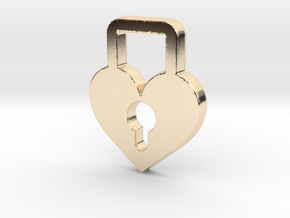 Heart Lock Pendant - Amour Collection in 14K Yellow Gold