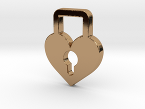 Heart Lock Pendant - Amour Collection in Polished Brass