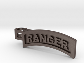 Ranger Tab Tie Bar in Polished Bronzed Silver Steel