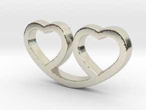 Two Hearts Together Pendant - Amour Collection in 14k White Gold