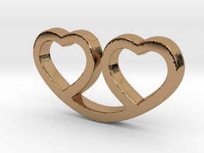 Two Hearts Together Pendant - Amour Collection in Polished Brass