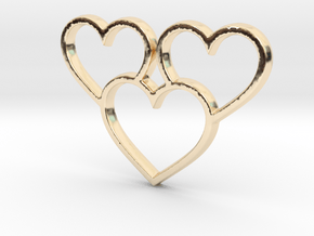 Trio of Hearts Pendant - Amour Collection in 14K Yellow Gold