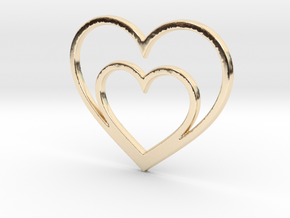 One Heart for Two Pendant - Amour Collection in 14K Yellow Gold