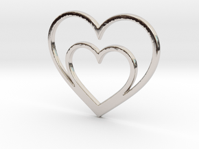 One Heart for Two Pendant - Amour Collection in Platinum