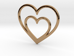 One Heart for Two Pendant - Amour Collection in Polished Brass