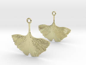 Ginkgo Leaf Earring in 18k Gold Plated Brass