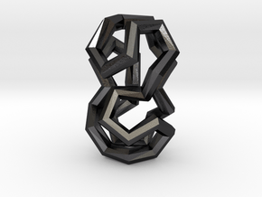Stacked Dodecahedra Pendant in Polished and Bronzed Black Steel