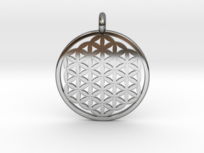 Flower Of Life in Fine Detail Polished Silver