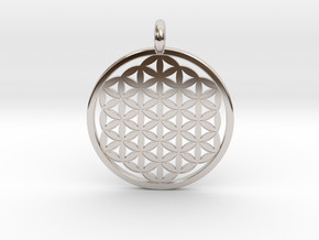 Flower Of Life in Rhodium Plated Brass
