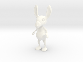 Tiny Donkey in White Processed Versatile Plastic