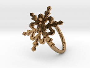Snowflake Ring 2 d=18mm h21d18 in Polished Brass
