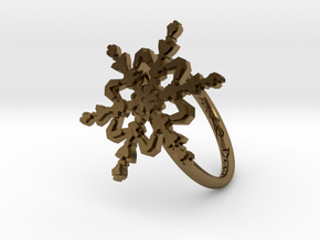 Snowflake Ring 2 d=18mm h21d18 in Polished Bronze