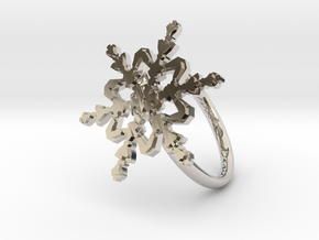 Snowflake Ring 2 d=18mm h21d18 in Rhodium Plated Brass