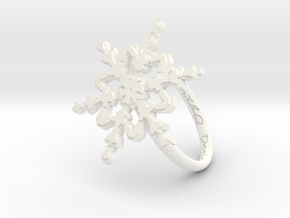 Snowflake Ring 2 d=18mm h21d18 in White Processed Versatile Plastic