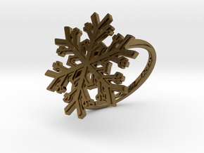 Snowflake Ring 1 d=18mm h21d18 in Polished Bronze